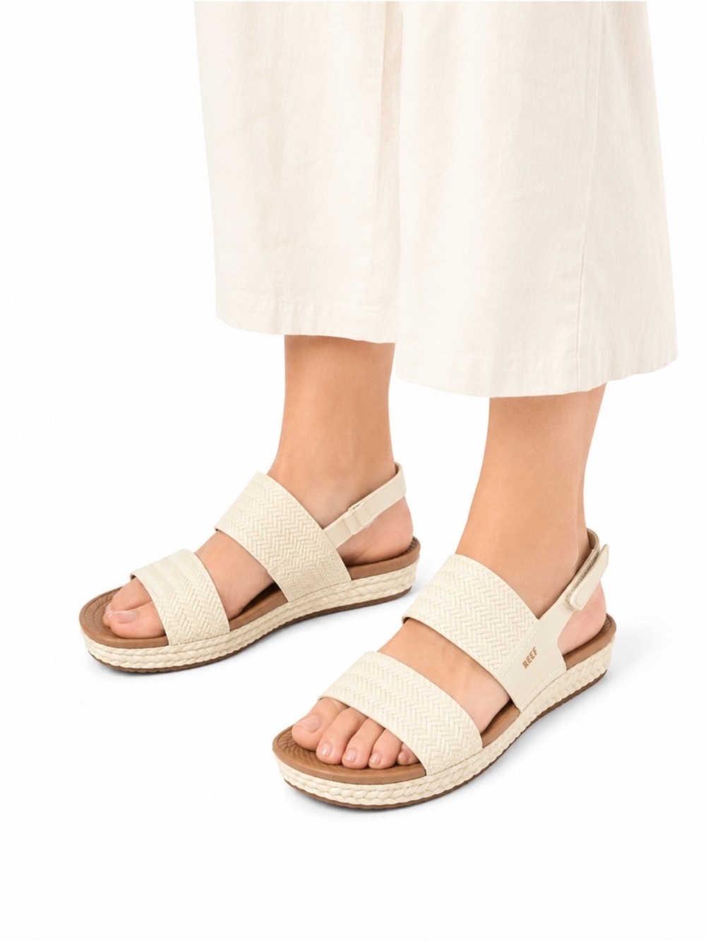 Size 9 Reef Women’s Water Vista Slingback Sandals Ivory White Waterproof